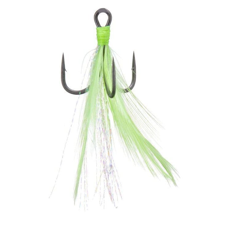 Gamakatsu G-Finesse Feathered MH Treble Hooks - Chartreuse/Tinsel