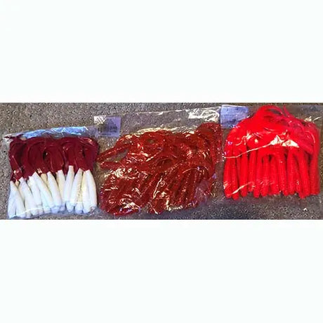 Gibbs Curly Tails 6" - 25 Pack MISC64 - White/Red