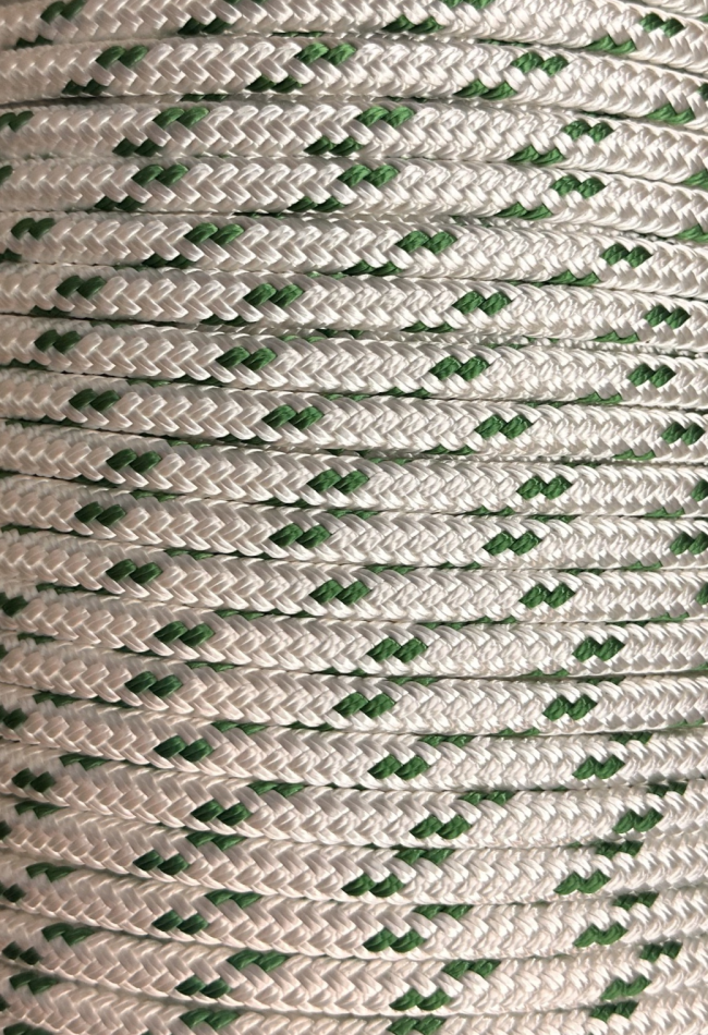 Yacht Braid Rope (per foot) Green Tracer - 1/2"