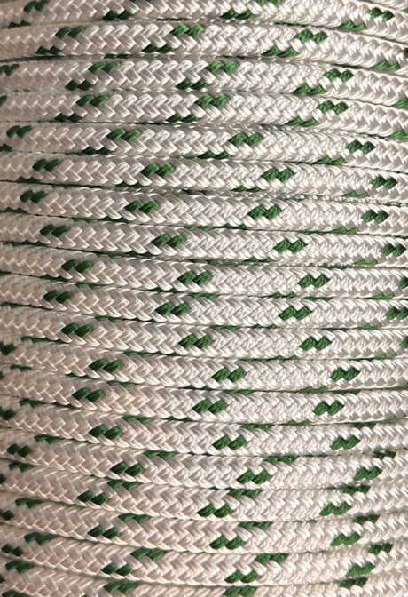 Yacht Braid Rope (per foot) Green Tracer - 1/2"