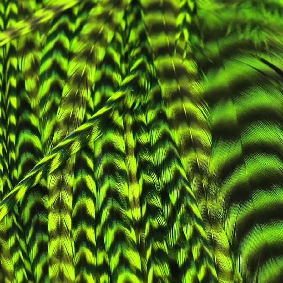 Hareline Half Grizzly Saddle - Chartreuse #54 Hareline Dubbin