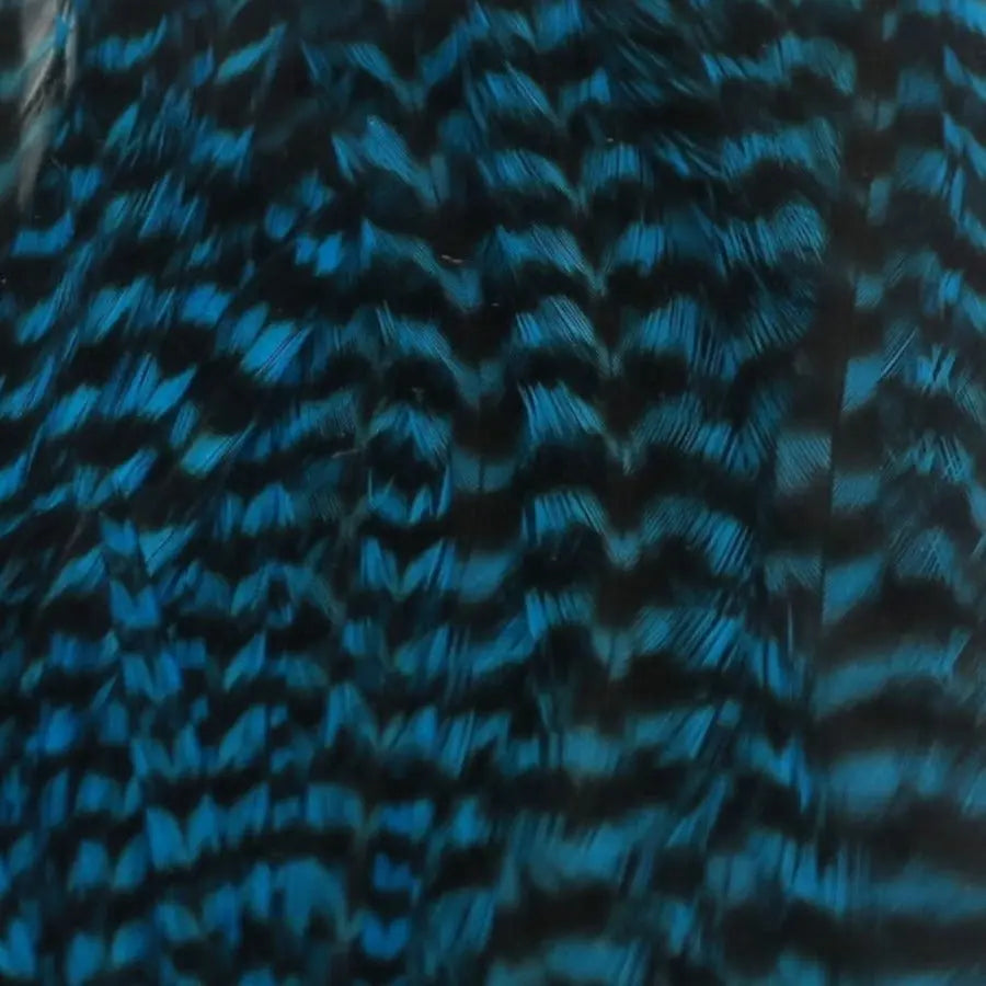 Hareline Half Grizzly Saddle - Teal Blue #371 Hareline Dubbin