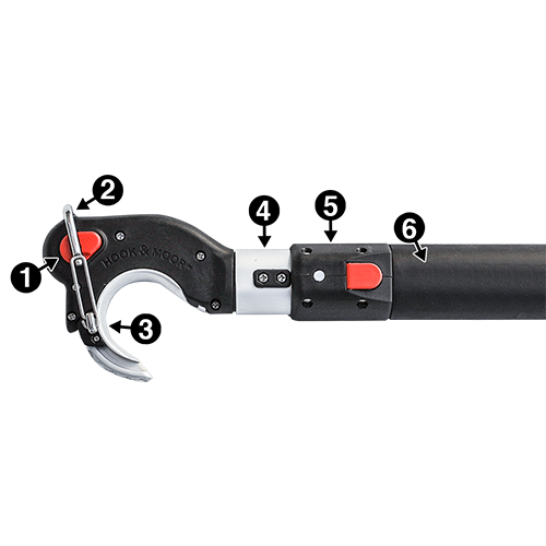 Hook N Moor Telescoping Boat Hook - 2.5m