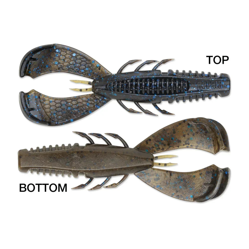Rapala CrushCity Cleanup Craw - Black Blue Green Pumpkin, 3.5" 7 Pack