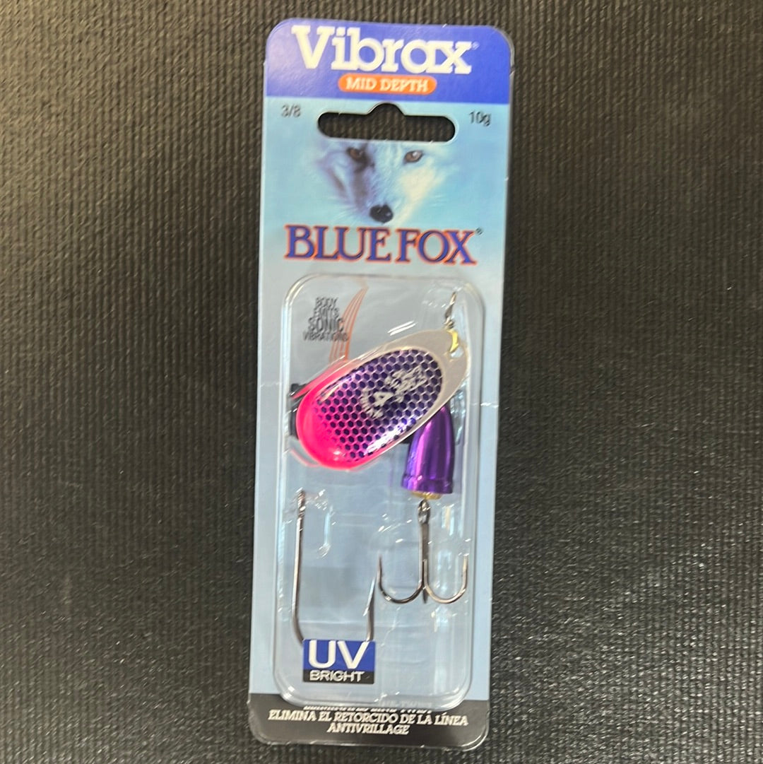 Blue Fox Classic Vibrax Spinner - Purple Scale Pink Tip UV, 3/8oz