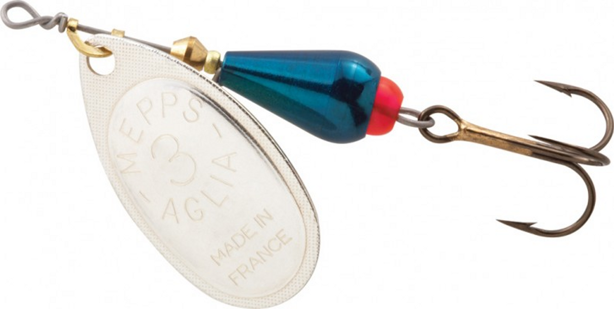 Mepps Aglia Brite In Line Spinner - #3 1/4oz Silver/Blue