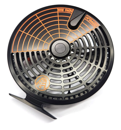 Kingpin Zeppelin Aero 500 Centerpin Reel - Special Edition Black with Orange Handles