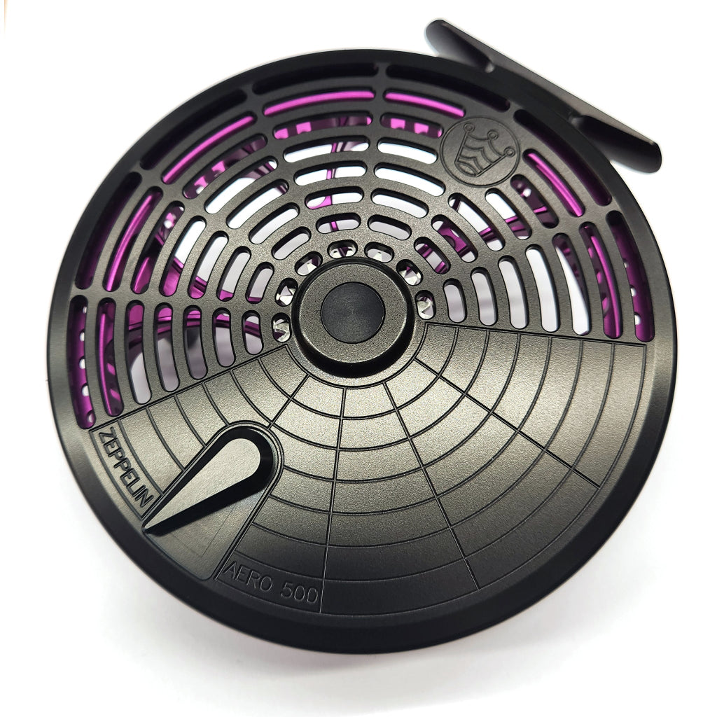 Kingpin Zeppelin Aero 500 Centerpin Reel - Black & Purple