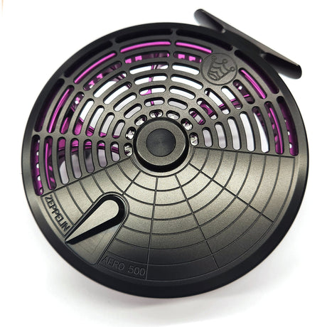 Kingpin Zeppelin Aero 500 Centerpin Reel - Black & Purple