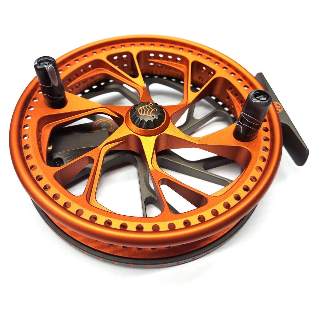 Kingpin Zodiac 500 Centerpin Reel - Special Edition Grey & Orange