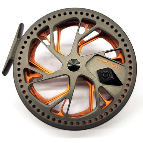 Kingpin Zodiac 500 Centerpin Reel - Special Edition Grey & Orange