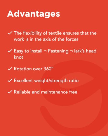 Nodus Factory Loop and Ring Textile Strop with Ring (Static Open Ring) - L4 static - Breaking Load 1800-1250-900 rope Halyard/Sheet 6/8mm