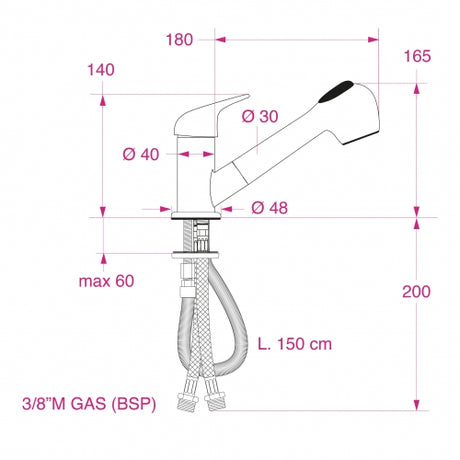 Barka MD6551 Adjustable Spray Faucet MD6551