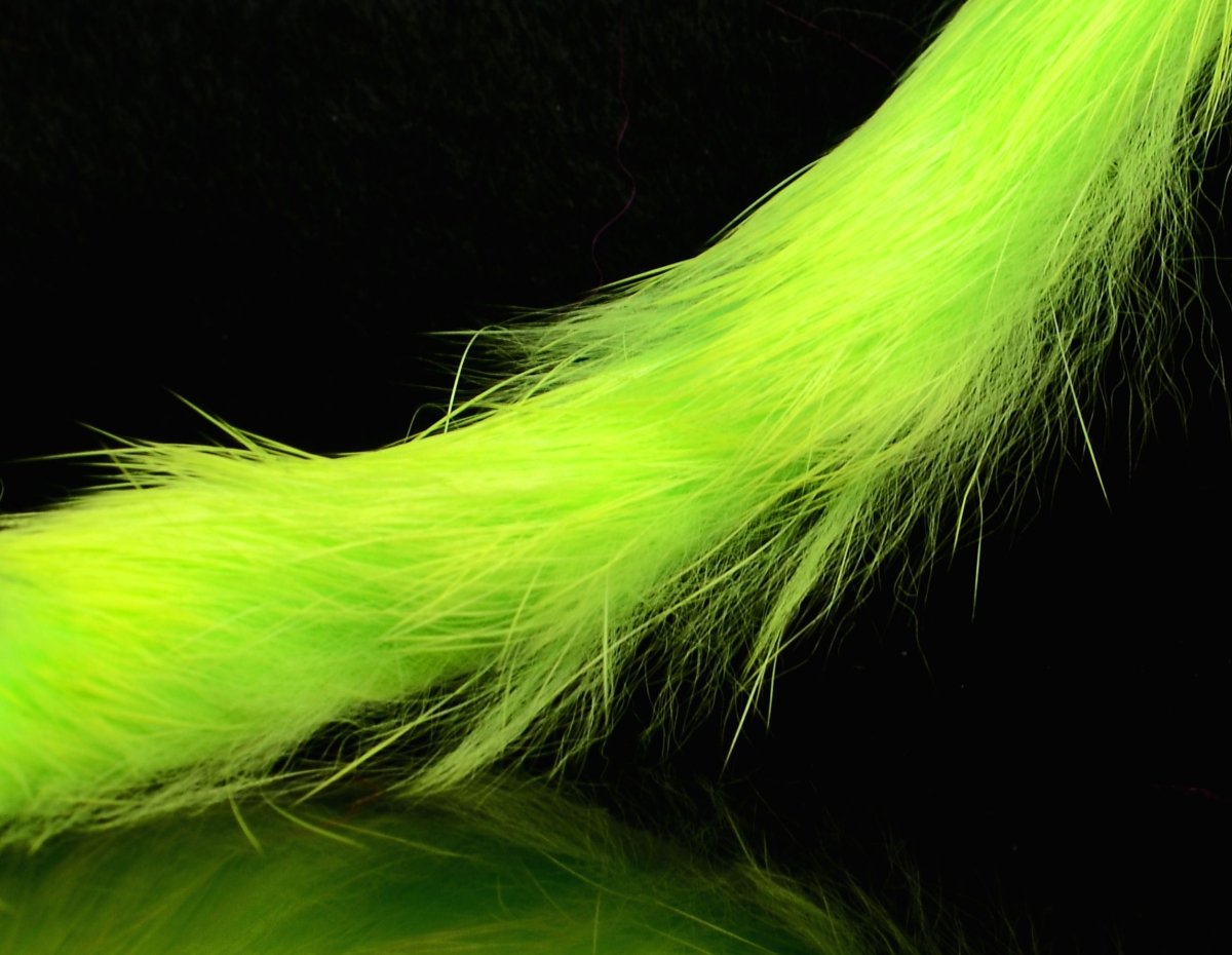 Hareline Dubbin Micro Rabbit Strips - Chartreuse