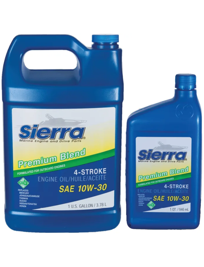 Sierra 4-Stroke 10W30 Premium Blend Marine Outboard Oil - Quart