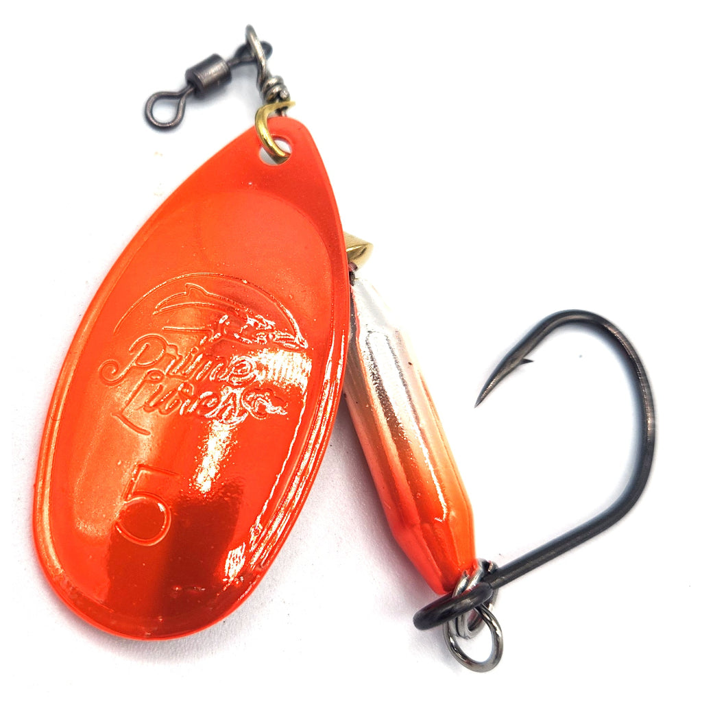Prime Lures "Clean Up Crew" Weighted Spinner - Metallic Orange/Orange - #5 - 1/2oz