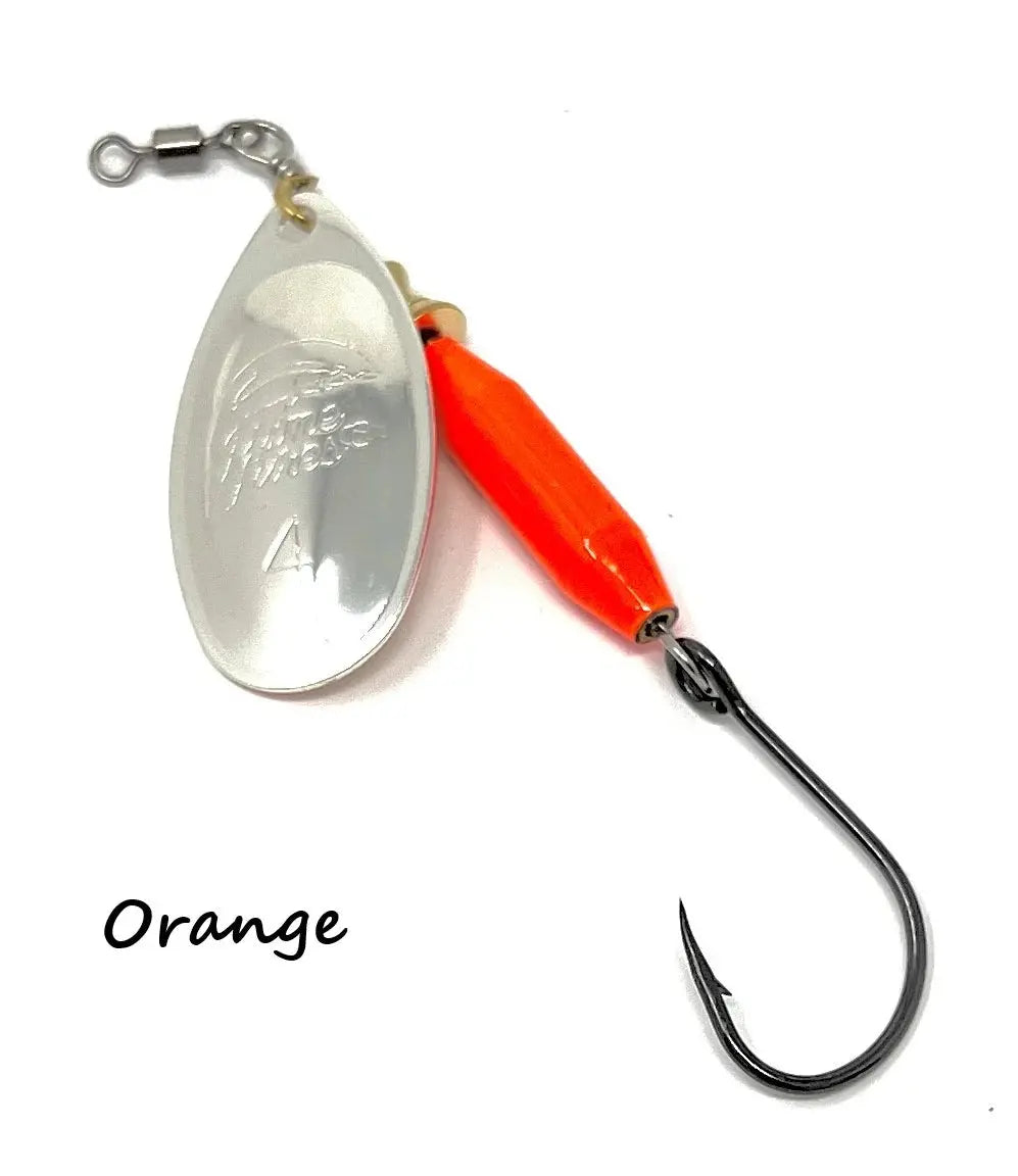 Prime Lures "Clean Up Crew" Weighted Spinner - Orange/Silver Prime Lures