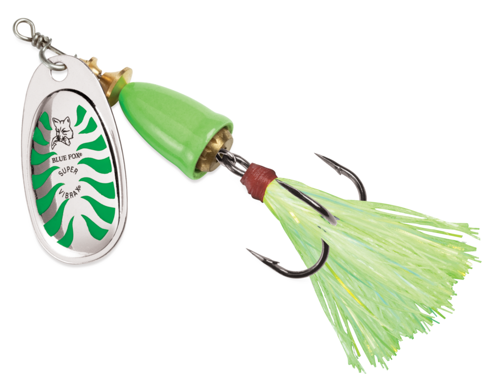 Blue Fox Classic Vibrax Glow - Glow Green, Size 2, 3/16oz