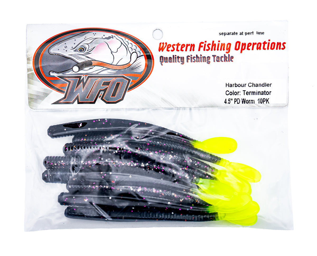 Western Fishing Operations PD Worm 10pk 4.5" - Terminator