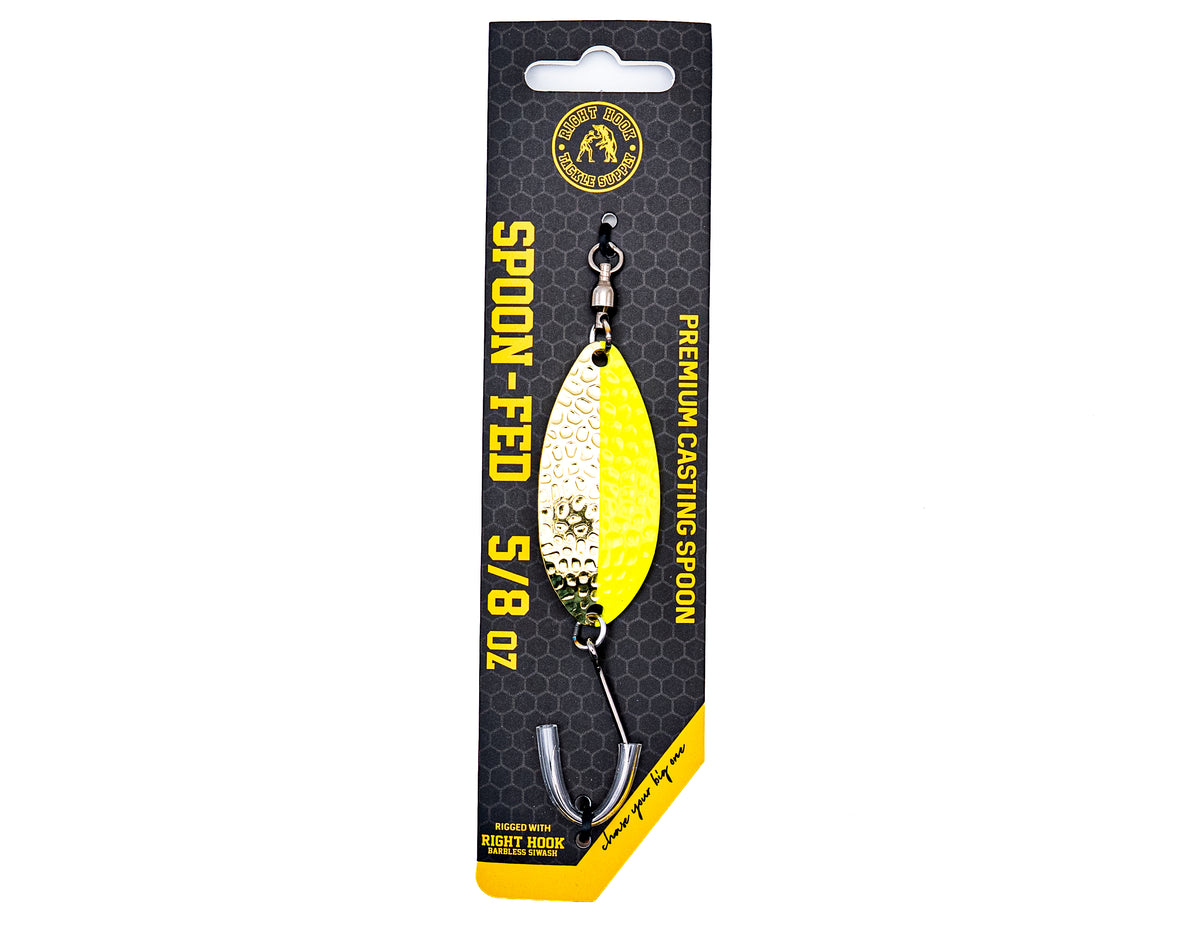 Right Hook Casting Spoon 5/8oz Brass/Chartreuse
