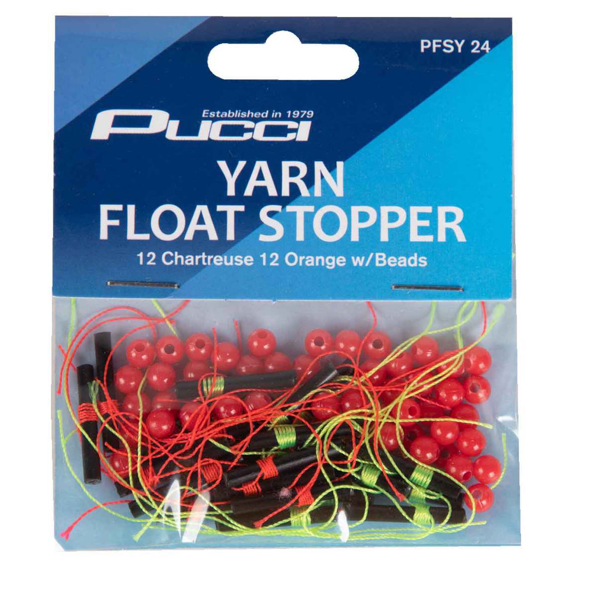 Pucci Yarn Float Stopper 24pk - Chartreuse/Orange