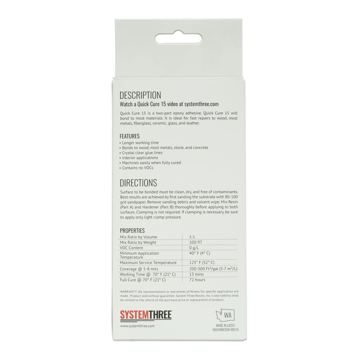 System Three Quick Cure-15 1400K40 - 32oz/1 Quart