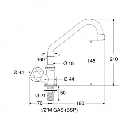 Barka #RC3100 Swivel Spout Tap RC3100