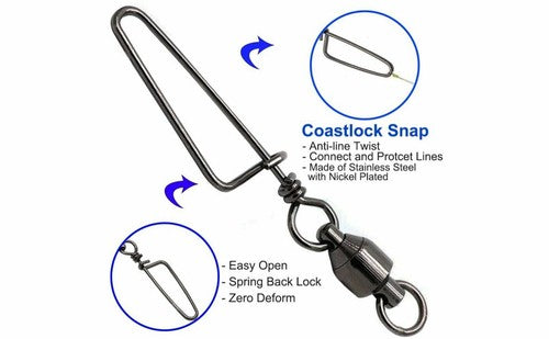 Coastlock Snap WITH Ball Bearing Swivel - #5 165LB