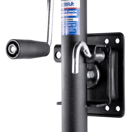Tow bar jack with Serra branding on a white background