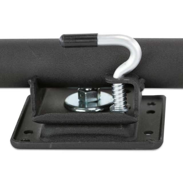 Hook and plate assembly on a white background