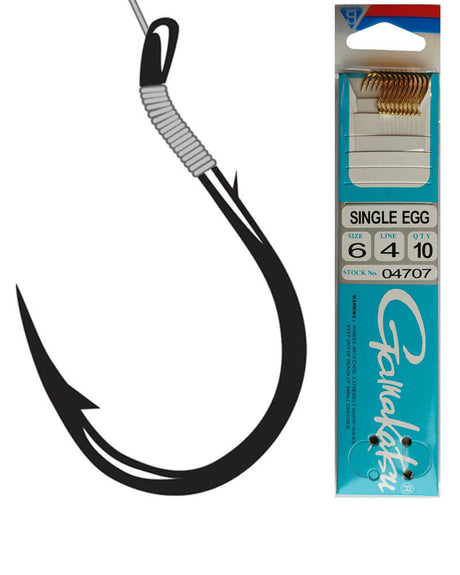 Gamakatsu Snelled Single Egg Hook Red 04803 - #12 - 10 Pack