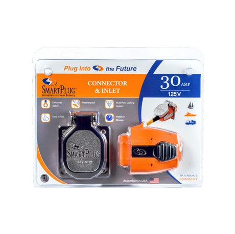 SmartPlug Boat Side 30A 125V Retrofit Kit - Black