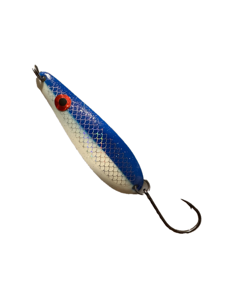 *Northern King Lures 4D Trolling Spoon 3-5/16" - HC Custom Blue 50/50 Blue Glow