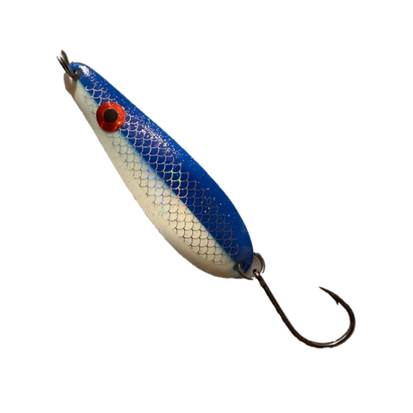 *Northern King Lures 4D Trolling Spoon 3-5/16" - HC Custom Blue 50/50 Blue Glow