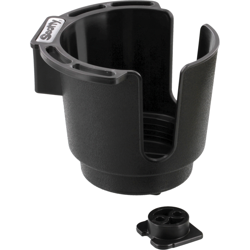 Scotty 310-BK Black Cup Holder with Bulkhead / Gunnel Mount