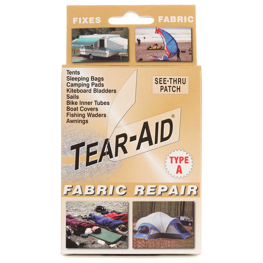 Tear-Aid fabric repair kit packaging on a white background