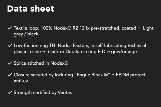 Nodus Factory Loop and Ring Textile Strop with Ring (Static Open Ring)