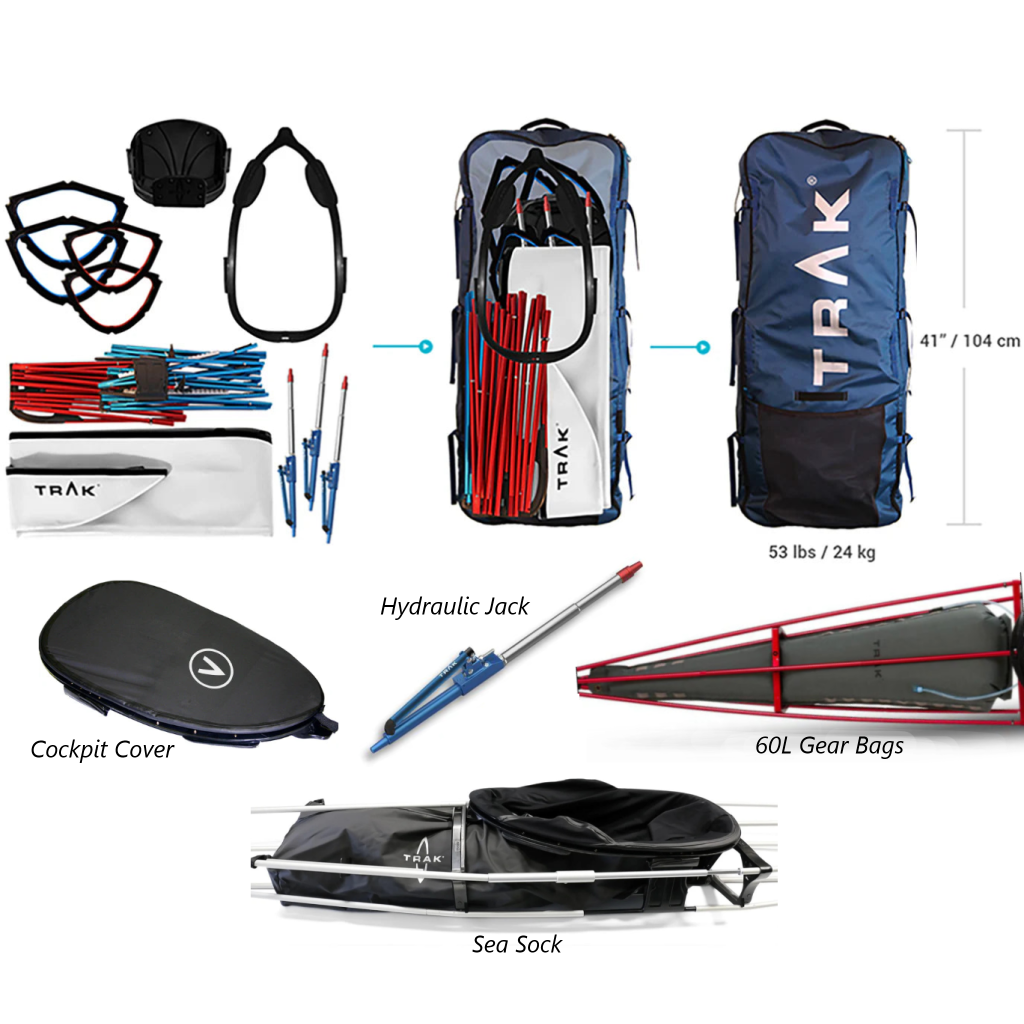 Trak 2.0 Foldable Kayak - Black with Silver