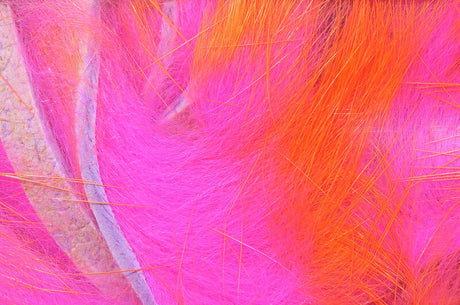 Hareline Two-Tone Rabbit Strips - Hot Orange Tipped Fl Hot Pink