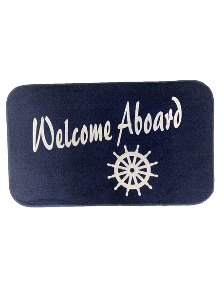 Matworks Entrance Mat Welcome Aboard Navy