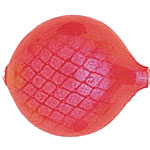 Red textured ball on a white background