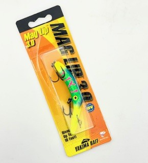 Fishing lure with packaging on a white background