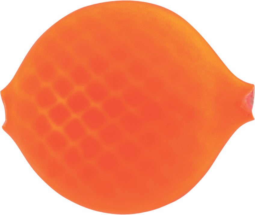 Orange rubber duck on a white background