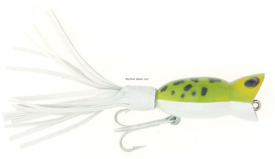 Arbogast Hula Popper Topwater Floating Popper - Frog White Belly