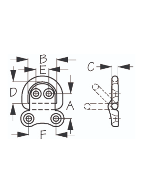 Seadog - Stainless Folding D-Ring 048620-1 - 1-9/16"