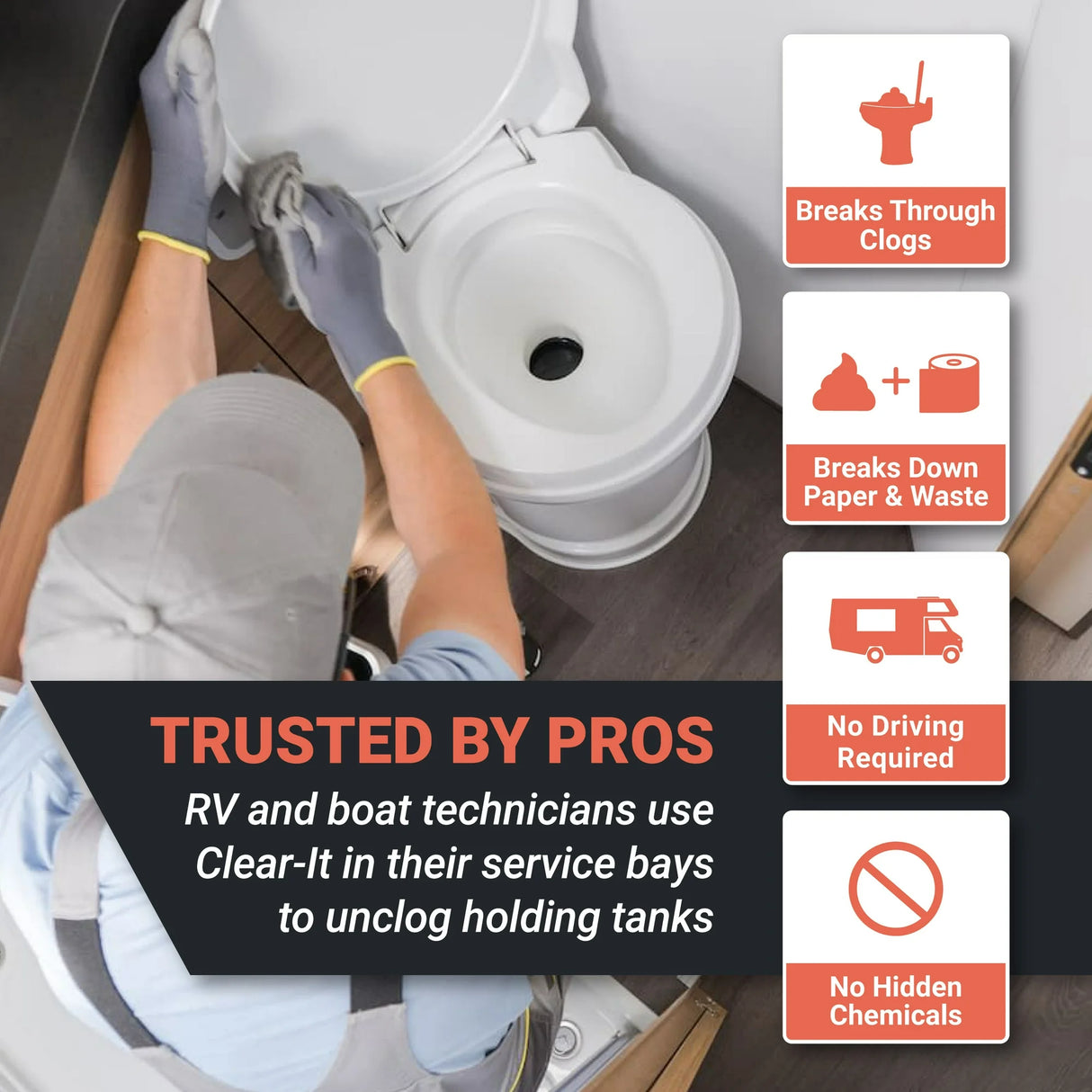 1. Clear-It RV Black Tank Unclogger