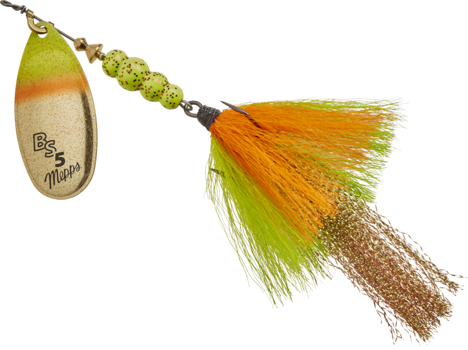Mepps Bronze Slammer - Gold Perch Tail
