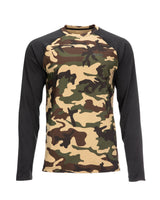 Simms Men's Lightweight Baselayer Top - Woodland Camo