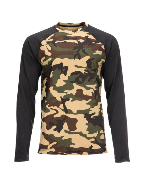 Simms Men's Lightweight Baselayer Top - Woodland Camo