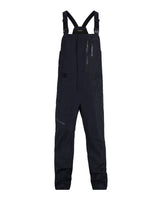 Black bib overalls on a white background